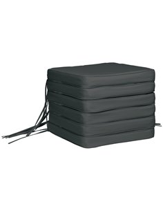 Outsunny Chair Cushions, Set of 6, Comfortable Seat Pads for Garden Chairs, 42Lx42Wx5T cm, Grey 84B-307V70GY