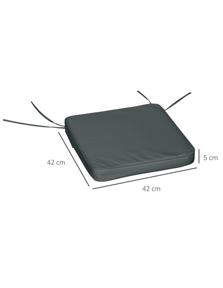 Outsunny Chair Cushions, Set of 6, Comfortable Seat Pads for Garden Chairs, 42Lx42Wx5T cm, Grey 84B-307V70GY - pic 63590 | FastDaddyshop