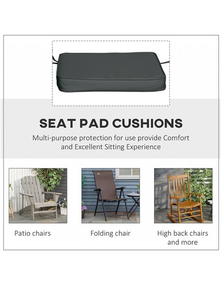 Outsunny Chair Cushions, Set of 6, Comfortable Seat Pads for Garden Chairs, 42Lx42Wx5T cm, Grey 84B-307V70GY - pic 63593 | FastDaddyshop