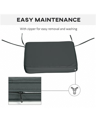 Outsunny Chair Cushions, Set of 6, Comfortable Seat Pads for Garden Chairs, 42Lx42Wx5T cm, Grey 84B-307V70GY