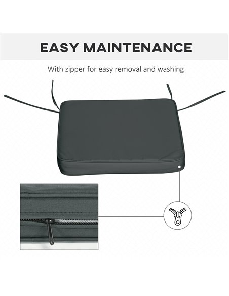 Outsunny Chair Cushions, Set of 6, Comfortable Seat Pads for Garden Chairs, 42Lx42Wx5T cm, Grey 84B-307V70GY - pic 63594 | FastDaddyshop