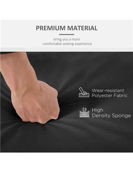 Outsunny Rattan Sofa Chair Cushion Set, 2 Piece, 1 Seat Pad and 1 Back Pillow, for Indoor and Outdoor Use, Black 84B-569V70BK - pic 63601 | FastDaddyshop