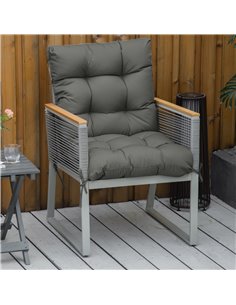 Outsunny Garden Back Chair Cushion, Light Grey 84B-953V71LG 2