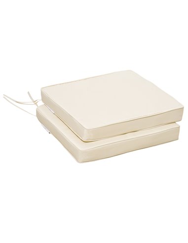 Outsunny Pair of Garden Chair Cushions with Ties, 45 x 45 cm, Replacement Pads for Patio Furniture, Cream White 84B-428V71CW
