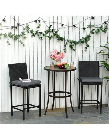 Outsunny Garden Chair Cushions, Set of 2 with Ties, 45 x 45 cm, Replacement for Outdoor Furniture, Dark Grey 84B-428V71CG