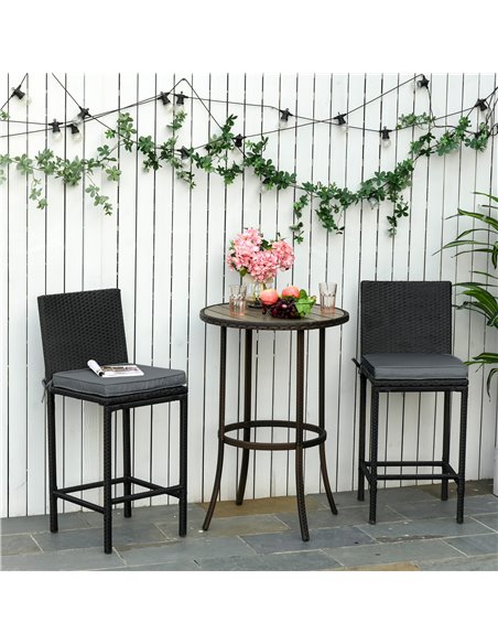 Outsunny Garden Chair Cushions, Set of 2 with Ties, 45 x 45 cm, Replacement for Outdoor Furniture, Dark Grey 84B-428V71CG - pic 63634 | FastDaddyshop
