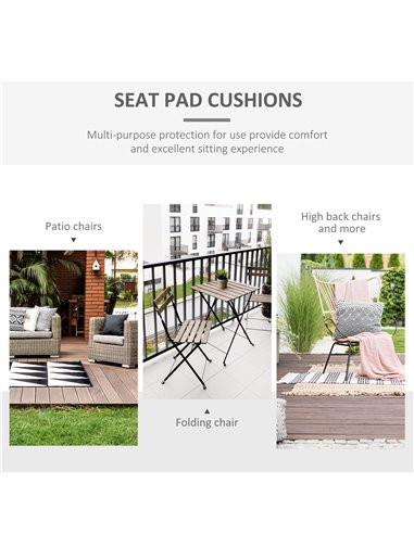 Outsunny Garden Chair Cushions, Set of 2 with Ties, 45 x 45 cm, Replacement for Outdoor Furniture, Dark Grey 84B-428V71CG
