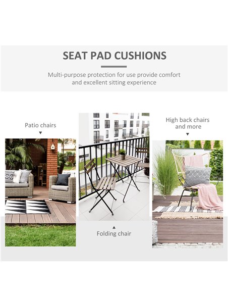 Outsunny Garden Chair Cushions, Set of 2 with Ties, 45 x 45 cm, Replacement for Outdoor Furniture, Dark Grey 84B-428V71CG - pic 63638 | FastDaddyshop