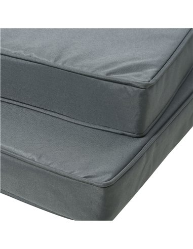 Outsunny Garden Chair Cushions, Set of 2 with Ties, 45 x 45 cm, Replacement for Outdoor Furniture, Dark Grey 84B-428V71CG