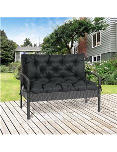 Outsunny 2 Seater Garden Chair Bench Cushion, 98 x 100 cm, Black 84B-137V70BK 2