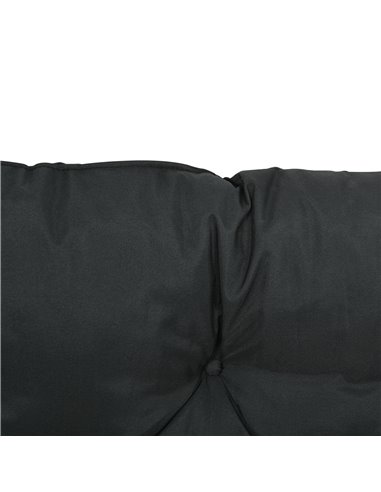 Outsunny 2 Seater Bench Cushion, Garden Chair Cushion with Back and Ties for Indoor and Outdoor Use, 98 x 100 cm, Black 84B-137V