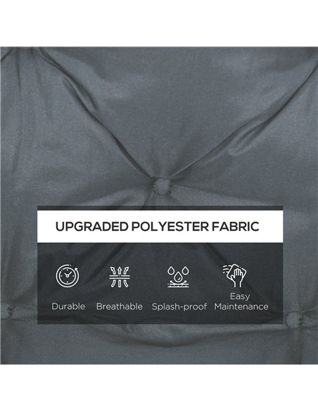 Outsunny 2 Seater Bench Cushion, Garden Chair Cushion with Back and Ties for Indoor and Outdoor Use, 98 x 100 cm, Dark Grey 84B- - pic 63672 | FastDaddyshop
