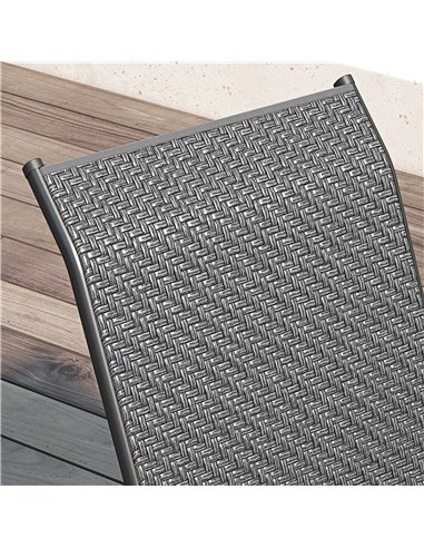 Outsunny Stackable Outdoor Rattan Chairs Set of 4 with Armrests and Backrest, Grey 861-073V00GY