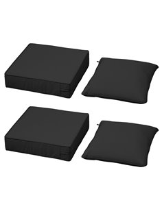 Outsunny 4 Pcs Outdoor Seat and Back Cushion Set Patio Deep Seating Chair Replacement Cushion 84B-P155