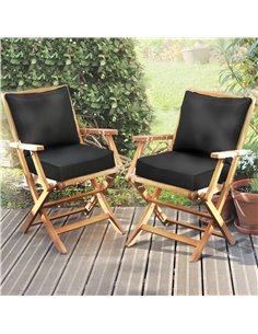 Outsunny 4 Pcs Outdoor Seat and Back Cushion Set Patio Deep Seating Chair Replacement Cushion 84B-P155 2