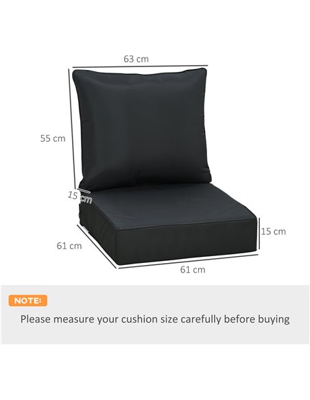 Outsunny 4 Pcs Outdoor Seat and Back Cushion Set Patio Deep Seating Chair Replacement Cushion 84B-P155 - pic 63689 | FastDaddyshop