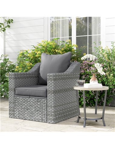 Outsunny Replacement Cushion Set, 1-Piece Back and Seat Pillow for Patio Chair, Indoor Outdoor Use, Charcoal Grey 84G-236V70CG