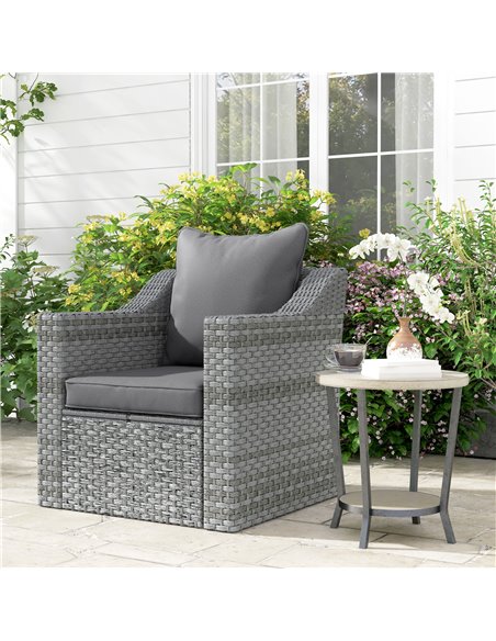 Outsunny Replacement Cushion Set, 1-Piece Back and Seat Pillow for Patio Chair, Indoor Outdoor Use, Charcoal Grey 84G-236V70CG - pic 63706 | FastDaddyshop