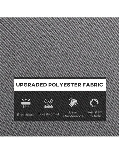 Outsunny Replacement Cushion Set, 1-Piece Back and Seat Pillow for Patio Chair, Indoor Outdoor Use, Charcoal Grey 84G-236V70CG