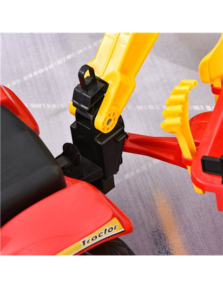 HOMCOM Kids Controllable Excavator Plastic Ride On Pedal Truck Red/Yellow - pic 6372 | FastDaddyshop