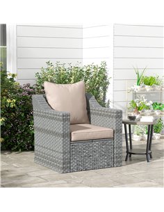 Outsunny Replacement Cushion Set for Patio Chair, Indoor Outdoor Back and Seat Pillow, Beige 84G-236V70BG 2