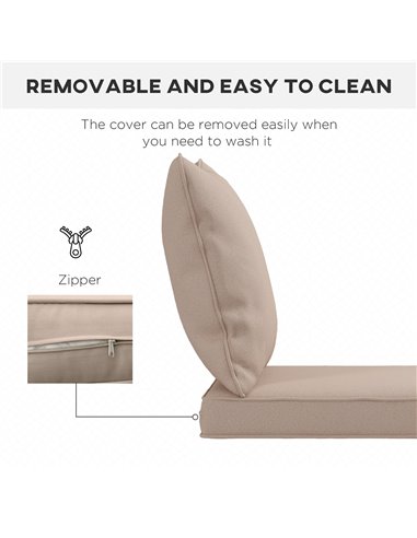 Outsunny Replacement Cushion Set for Patio Chair, Indoor Outdoor Back and Seat Pillow, Beige 84G-236V70BG