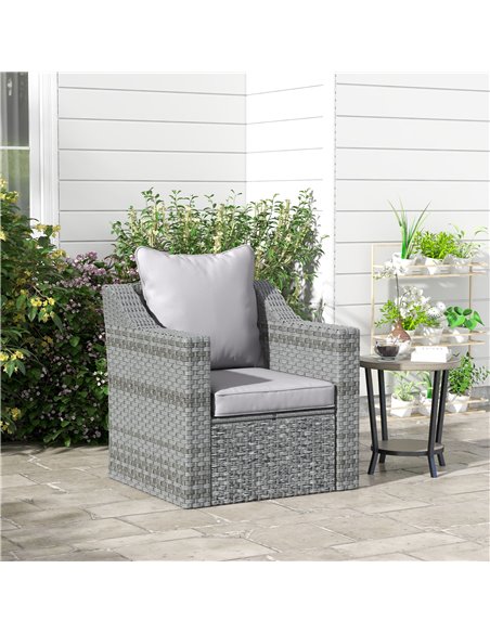 Outsunny Replacement Cushion Pillow for Patio Chair, Indoor Outdoor Seat and Back Cushion Set, Light Grey 84G-236V70LG - pic 63742 | FastDaddyshop