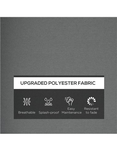Outsunny Replacement Cushions for Patio Chairs, 2-Piece Back and Seat Pillow Set, Fabric & PE Rattan, Grey 84G-433V70GY