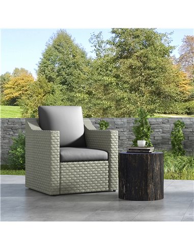 Outsunny Replacement Cushions for Patio Chairs, 2-Piece Back and Seat Pillow Set, Fabric & PE Rattan, Grey 84G-433V70GY