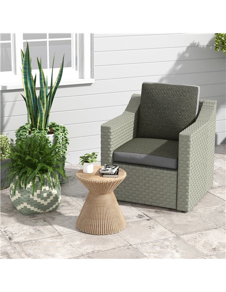 Outsunny Replacement Cushions for Patio Chairs, 2-Piece Back and Seat Pillow Set, Fabric & PE Rattan, Grey 84G-433V70GY - pic 63758 | FastDaddyshop