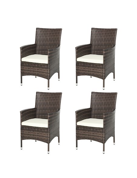 Outsunny 4 PC Rattan Chair Set, Patio Sofa Chairs Set, Cushioned Outdoor Rattan Furniture 861-004V72CF - pic 63759 | FastDaddyshop