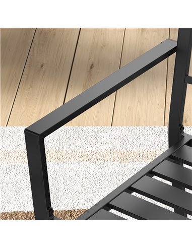 Outsunny Patio Dining Chairs, Metal Slatted, Durable & Weather-Resistant, Sleek Black 84G-279V00BK