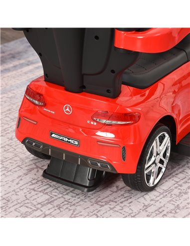 HOMCOM Toddlers Push Along Car Licensed PP Mercedes-Benz Ride On Stroller Red