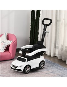 Homcom Toddlers Push Along Car Licensed PP Mercedes-Benz White 2