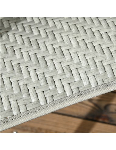 Outsunny Rattan Outdoor Chairs, Stackable Set of 4 with Armrests and Backrest for Patio, Garden, Mixed Grey 861-073V00GG