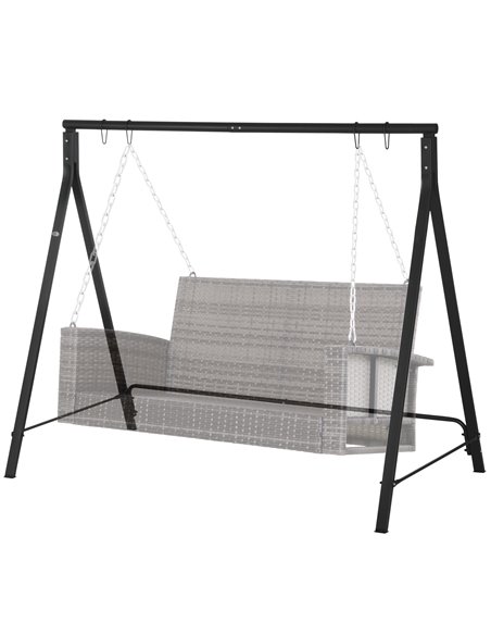 Outsunny Metal Porch Swing Stand, Heavy Duty Swing Frame, Black 84A-295V00BK - pic 63858 | FastDaddyshop