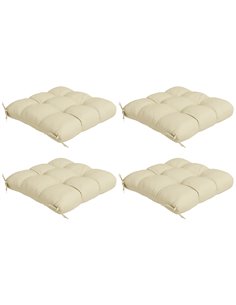 Outsunny Replacement Seat Cushions, 4-Piece Patio Chair Cushion Set with Ties, Indoor Outdoor Use, Beige 84G-190V70BG