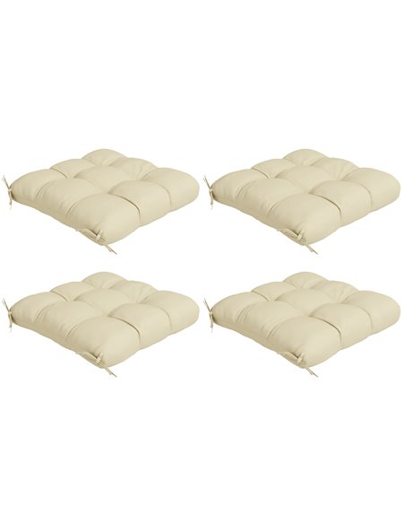 Outsunny Replacement Seat Cushions, 4-Piece Patio Chair Cushion Set with Ties, Indoor Outdoor Use, Beige 84G-190V70BG - pic 63867 | FastDaddyshop
