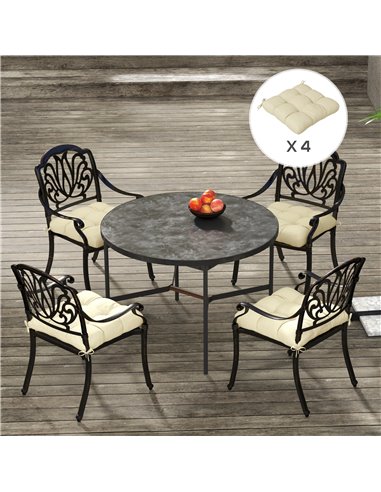 Outsunny Replacement Seat Cushions, 4-Piece Patio Chair Cushion Set with Ties, Indoor Outdoor Use, Beige 84G-190V70BG