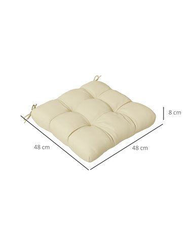 Outsunny Replacement Seat Cushions, 4-Piece Patio Chair Cushion Set with Ties, Indoor Outdoor Use, Beige 84G-190V70BG