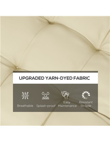 Outsunny Replacement Seat Cushions, 4-Piece Patio Chair Cushion Set with Ties, Indoor Outdoor Use, Beige 84G-190V70BG