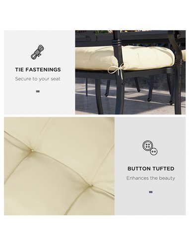 Outsunny Replacement Seat Cushions, 4-Piece Patio Chair Cushion Set with Ties, Indoor Outdoor Use, Beige 84G-190V70BG