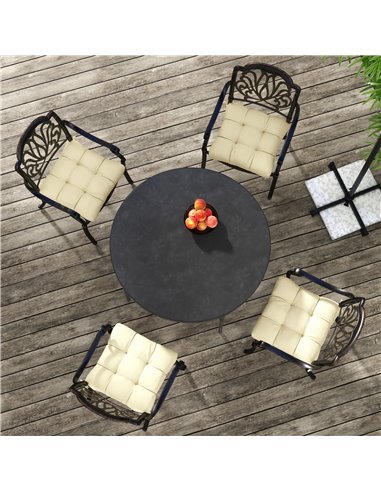 Outsunny Replacement Seat Cushions, 4-Piece Patio Chair Cushion Set with Ties, Indoor Outdoor Use, Beige 84G-190V70BG
