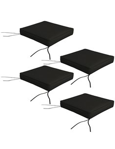 Outsunny Replacement 4-Piece Chair Cushion Set, Black 84G-194V70BK