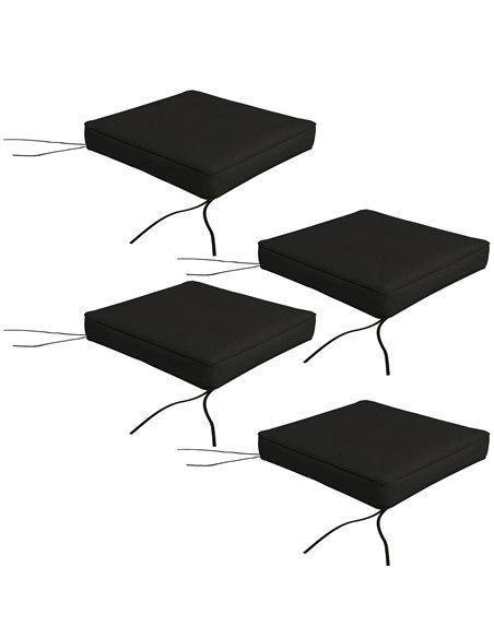 Outsunny Replacement 4-Piece Chair Cushion Set, Black 84G-194V70BK - pic 63876 | FastDaddyshop