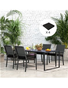 Outsunny Replacement 4-Piece Chair Cushion Set, Black 84G-194V70BK 2