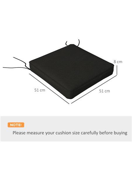 Outsunny Patio Chair Cushion Set, 4-Piece Seat Cushions with Ties, Replacement Pillows for Indoor Outdoor Use, Black 84G-194V70B - pic 63878 | FastDaddyshop