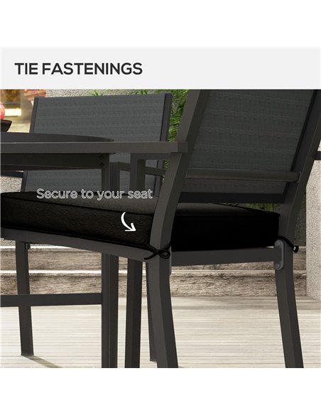 Outsunny Patio Chair Cushion Set, 4-Piece Seat Cushions with Ties, Replacement Pillows for Indoor Outdoor Use, Black 84G-194V70B - pic 63880 | FastDaddyshop
