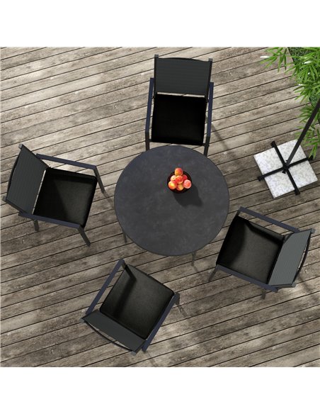 Outsunny Patio Chair Cushion Set, 4-Piece Seat Cushions with Ties, Replacement Pillows for Indoor Outdoor Use, Black 84G-194V70B - pic 63881 | FastDaddyshop