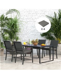 Outsunny Replacement 4-Piece Chair Cushions Set, Charcoal Grey 84G-194V70CG 2